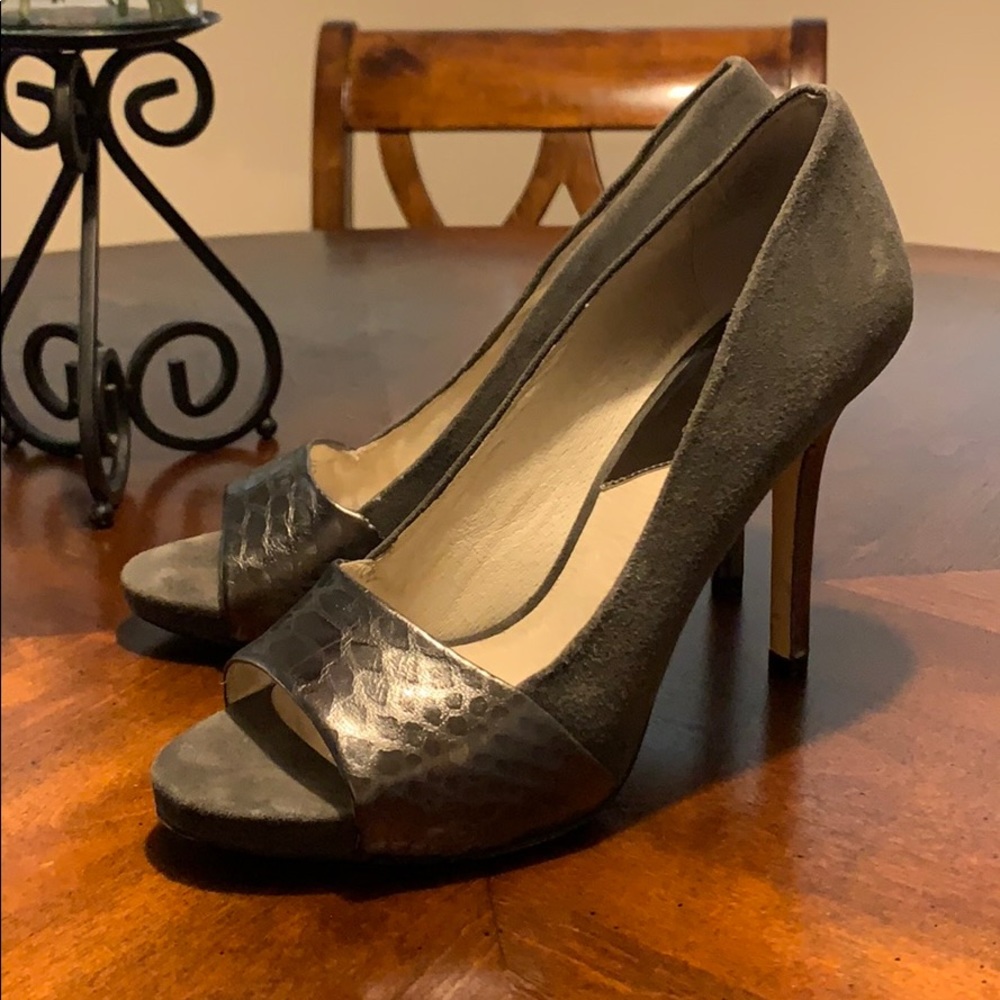 Michael Kors - Grey/Pewter Peep Toe Pumps
